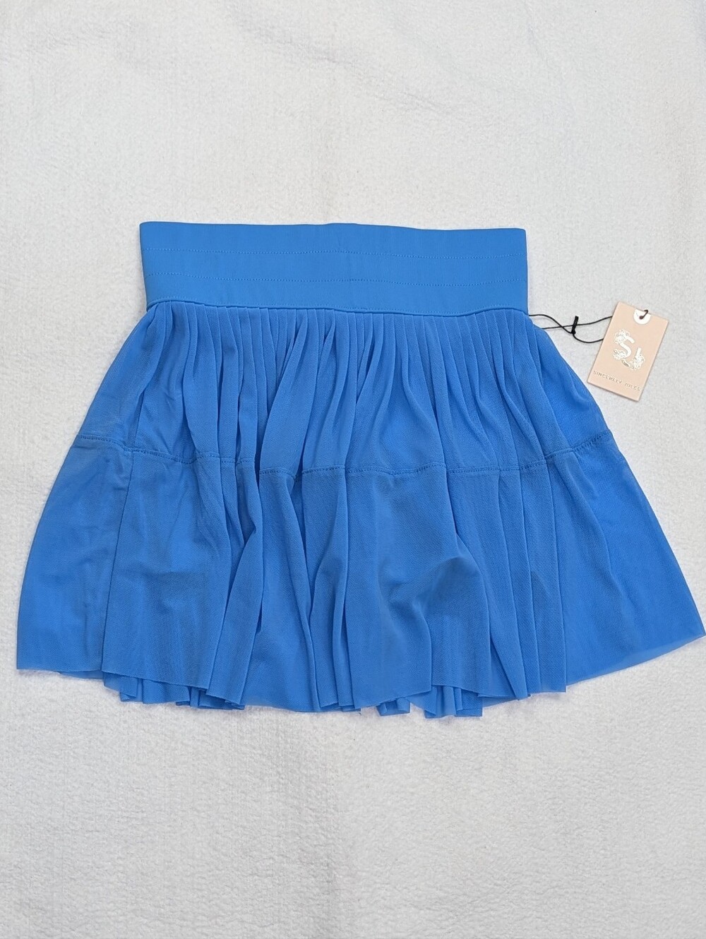 Sincerely Jules Active XS Pleated Pull On Mini Skirt Skort Blue Golf Tennis NWT
